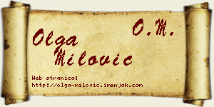 Olga Milović vizit kartica